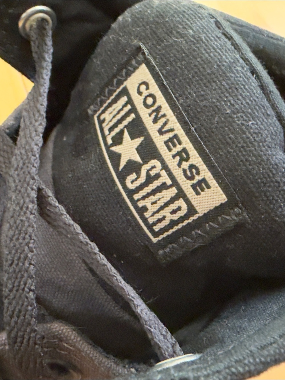 Converse Men’s Black & GrHigh Top Sneakers with White Toe - Picture 5 of 7